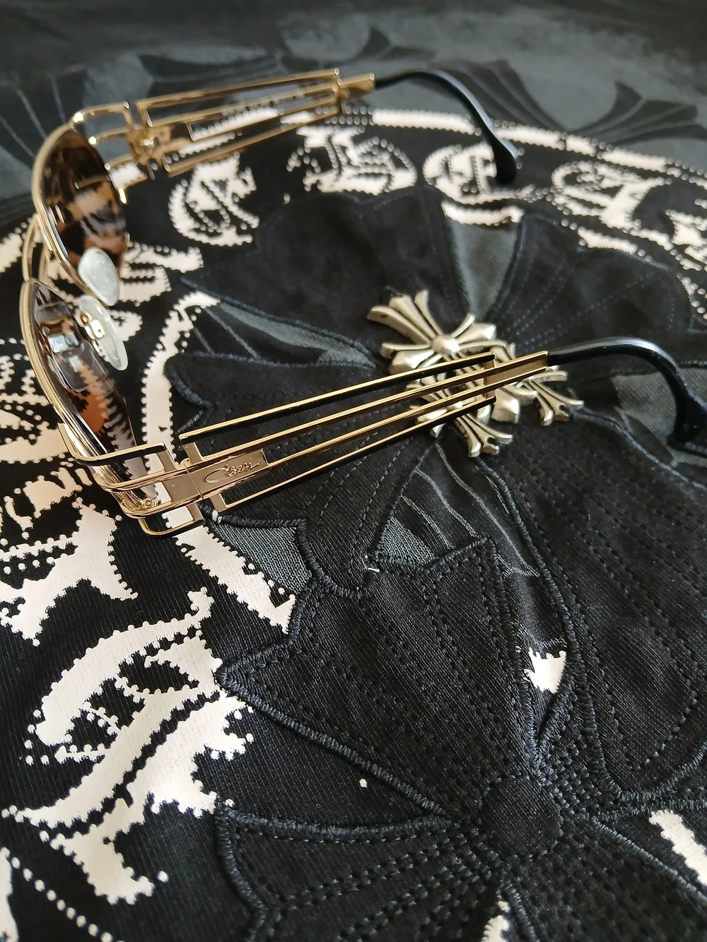 Men's 90s Cazal 980 Sunglasses in Gold with Brown Lenses